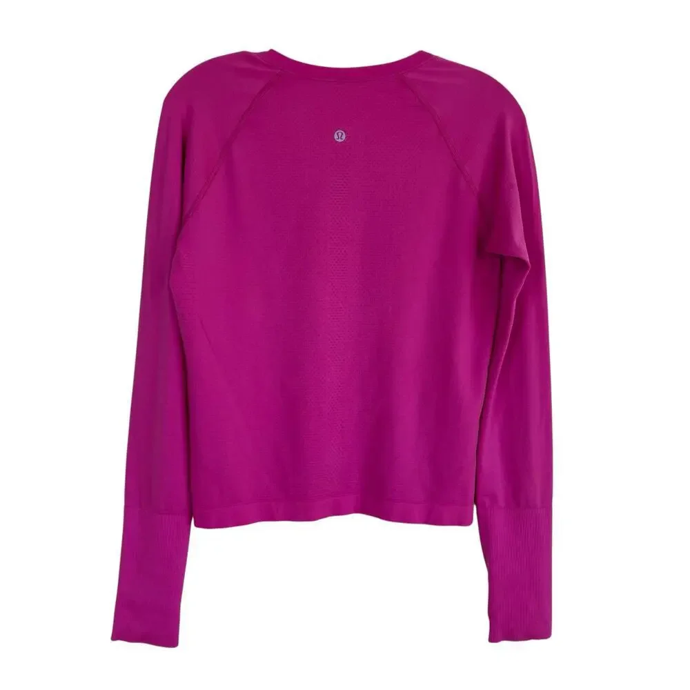 Lululemon Swiftly Tech Long Sleeve Running Shirt Race Length Sonic Pink STAINS